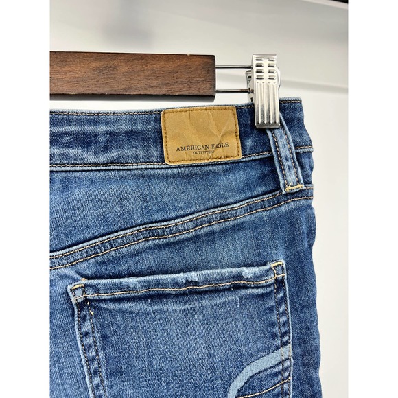 American Eagle Outfitters Super Stretch Distressed Jeans Women's Size 2 Short - Picture 5 of 8